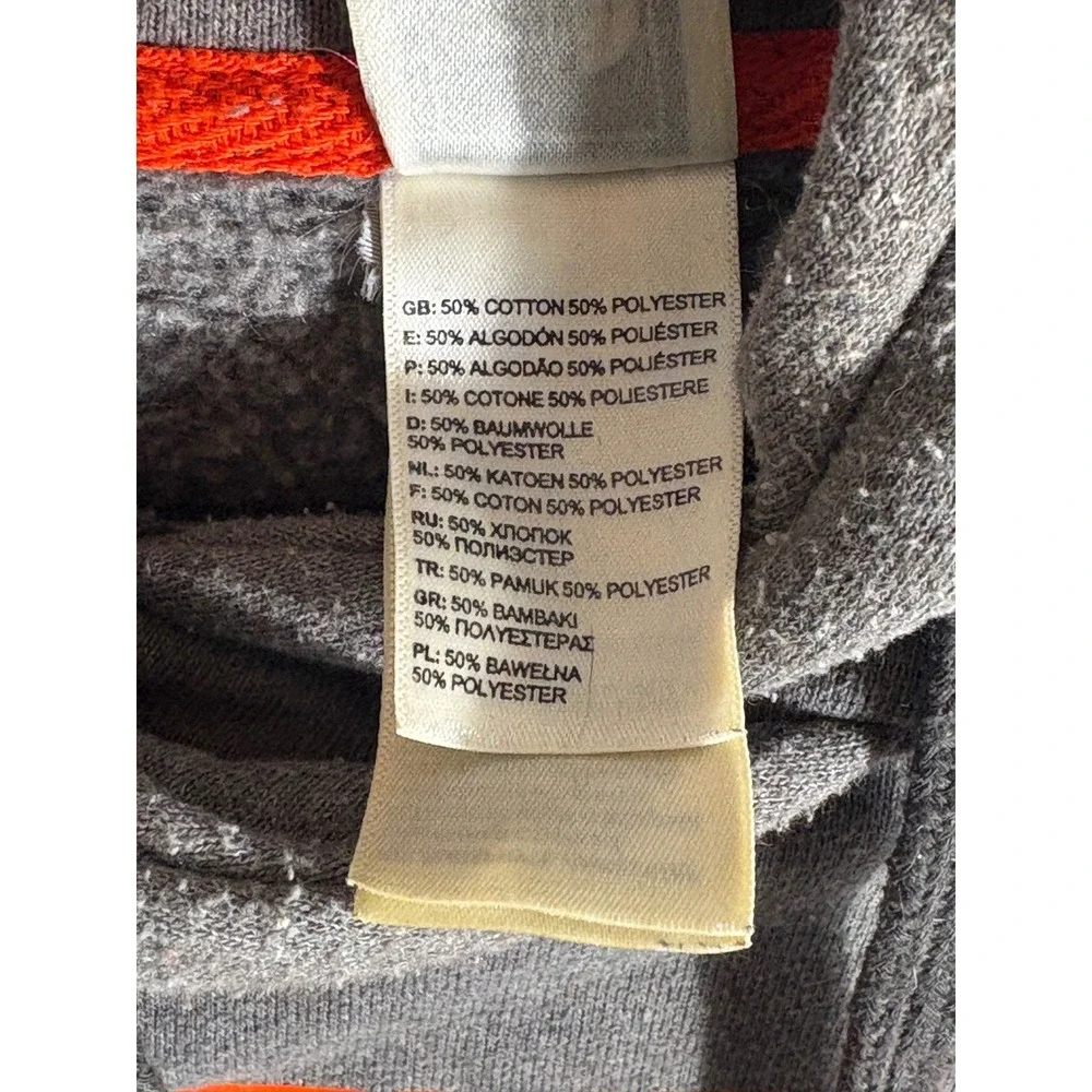 The North Face‎ Gray Hoodie Orange Logo Pullover Mens Sweatshirt
